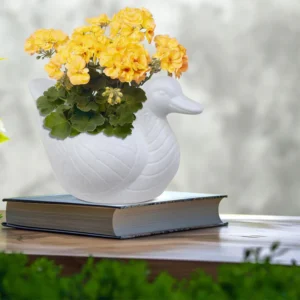 White Duck Flower Plastic Pot